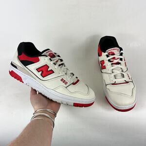New Balance 550 BB550VTB Sneaker Mens 12 Sea Salt True Red Leather Running Shoes